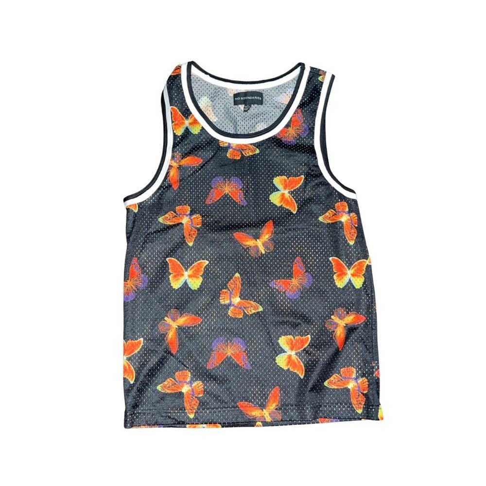 No Boundaries Mens Mesh Tank Top Butterfly Design Size Small